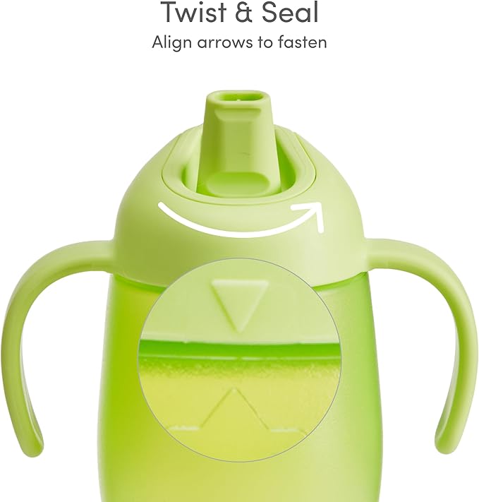Munchkin Simple Clean Trainer Sippy Cup with Handles, 6+ Months, 7 Ounce, Blue/Green