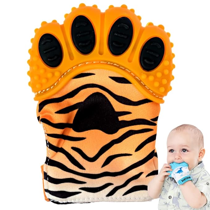 ® Teething Mitten | Orange Tiger Teething Paw