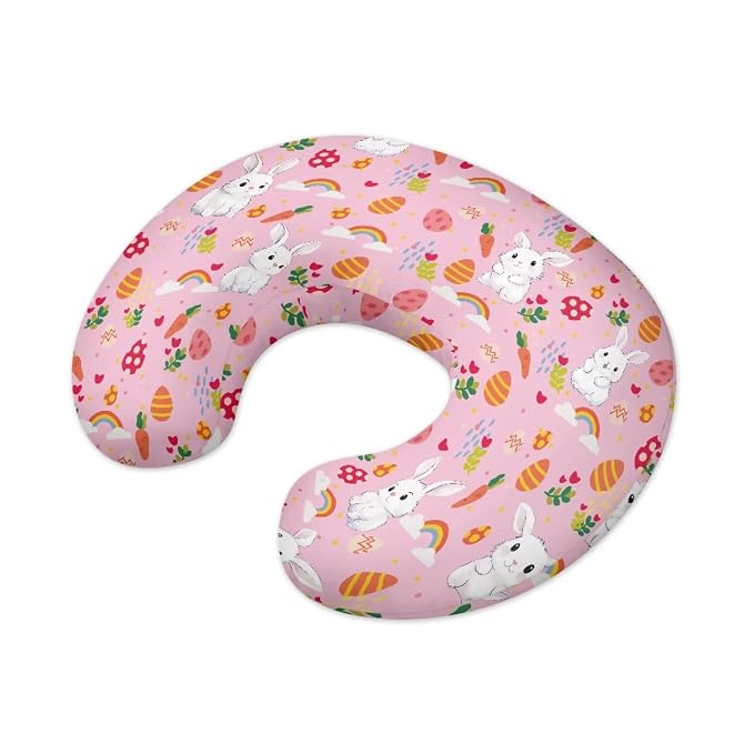 Cartoon Rabbit Nursing Pillow Cover for Infant Snug, Breastfeeding Pillow Slipcover for Baby Girls/Boys, Soft Snug Fits On Newborn Feeding Pillow Case