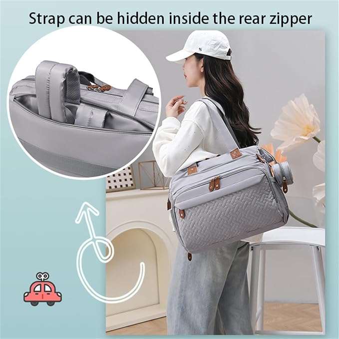 Diaper Bag Backpack with Changing Pad, Pacifier Case, Multi Functional Backpack Mommy Bag with Insulated Pockets (Blue)