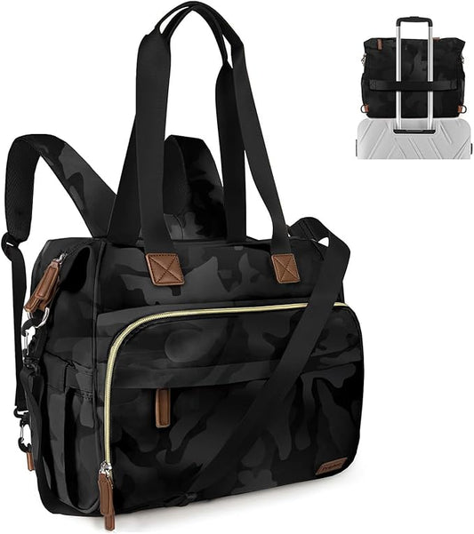 Pripher Diaper Bag Backpack Mommy Bag Large Capacity Diaper Backpack Travel Essential Baby Diaper Bag for Mom and Dad, Camo Black