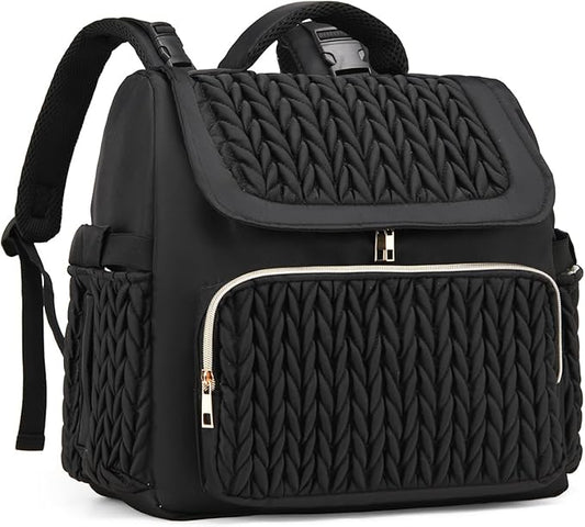 Awanhe Diaper Bag Backpack, Baby Bag with Changing Pad, Travel Waterproof Diaper Bag Tote, Newborn Essentials Must Haves, Luxury baby shower gifts for boys & Girls, Black