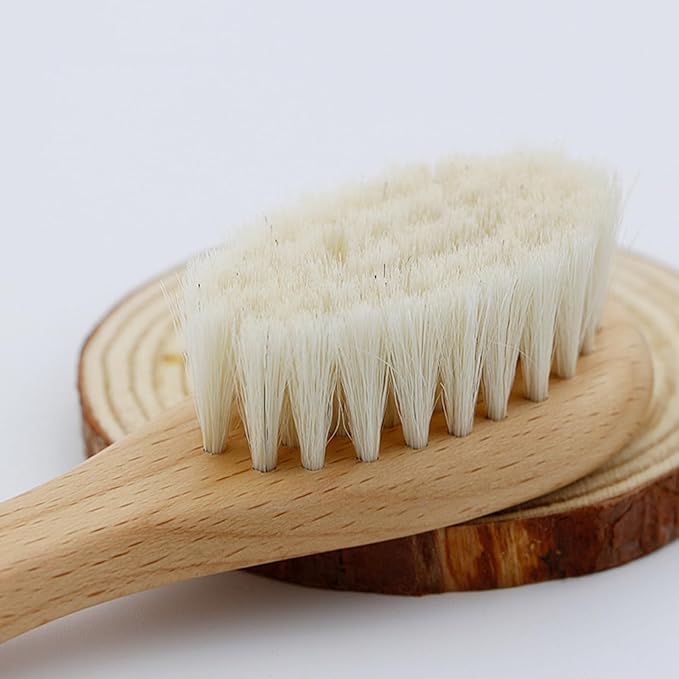 Infant Hair Brush Portable Wooden Handle Hair Brushes Caps Hair Comb Bath Soothing Brush For Newborns