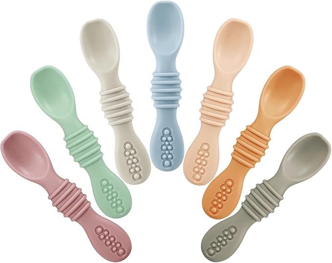 PandaEar Silicone Baby Spoons and Fork Feeding Set