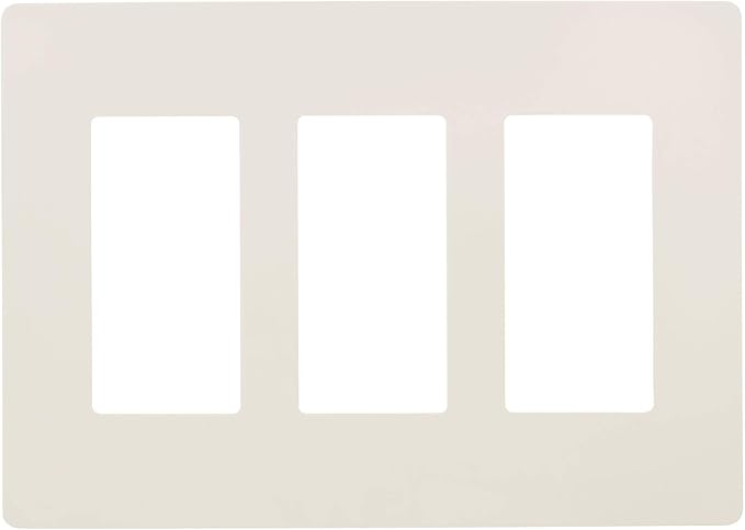Faith Electric 3-Gang Decorator Screwless Wall Plate Child Safe Outlet Covers, 4.68"H x 6.6" L, Fits GFCI, USB Receptacles, Dimmers, and Lighting Controls, ETL Listed, Almond
