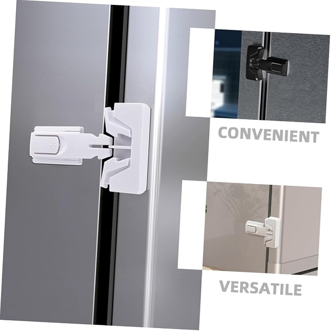 Vaguelly 2pcs Boy Girl Safety Locks Cabinet Proofing Latches for Cupboards Easy Installation Versatile Proofing Black White Color Options
