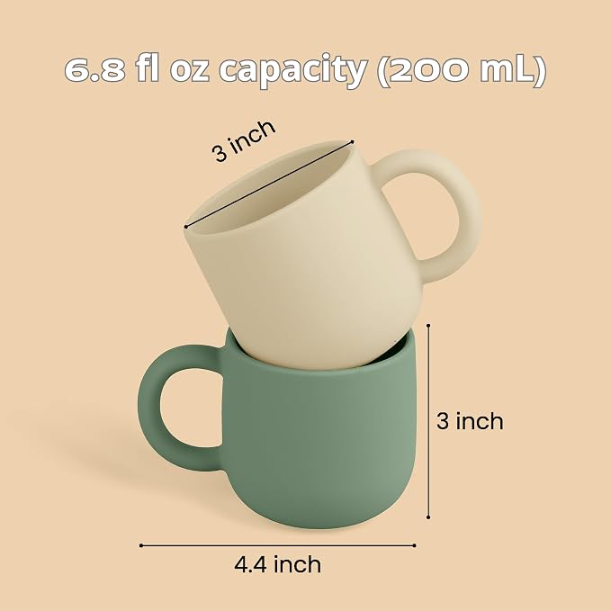 Pack of 2 Silicone Drinking Mug Cup for Toddler Kids and Children (Color 3)
