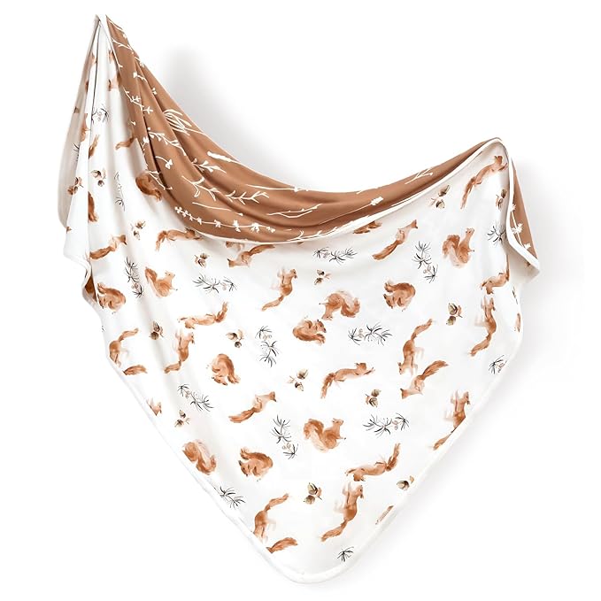 GRSSDER Reversible Baby Blankets Super Soft Jersey Knit Swaddle Blanket for Baby Girls and Boys, Stretchy Breathable Receiving Blankets 34 x 44 Extra Large for Baby Swaddling