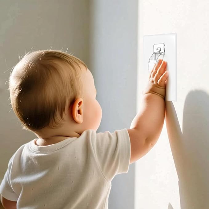 Light Switch Cover Guard, Child Proof Switch Guard 4 Pack for Toggle Switch, Prevent Kids from Turning Lights On/Off, Easy Install Wall Switch Protector（Clear)