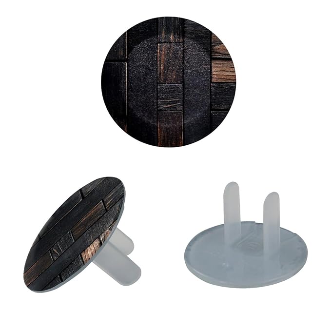 Dark Grey Wooden Outlet Covers Baby Proofing Child Proof Plug Covers for Electrical Outlets Easy Install Outlet Plug Covers