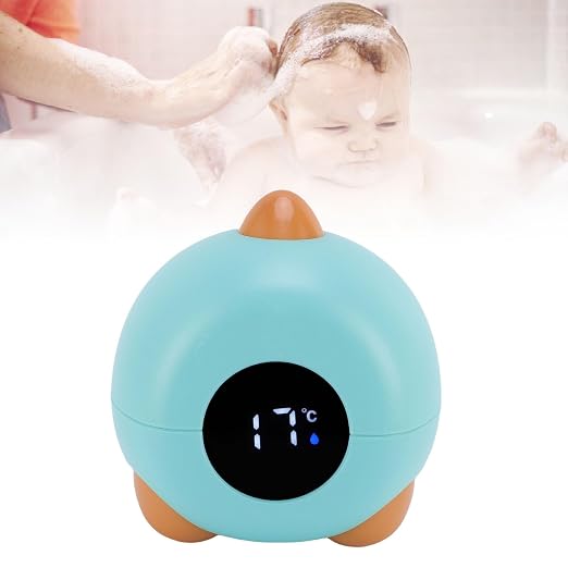Fafeicy Dinosaur Baby Bath Thermometer, Digital Water Temperature Monitor for Infants with Real Time Display, Ideal Bath Companion for Newborns (Blue)