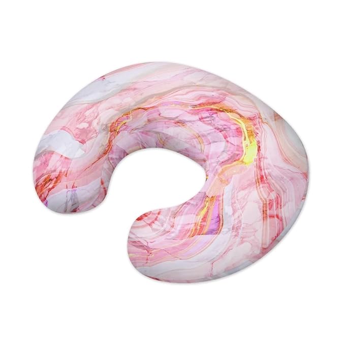 Pink Marble Nursing Pillow Cover with Zipper Covers Soft Breastfeeding Cover for Nursing Pillow Unisex Nursing Pillow Slipcovers