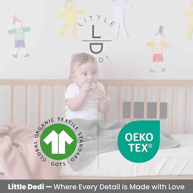 100% Organic Cotton GOTS Certified Baby Knitted Blanket with Gift Box - Soft Toddler, Crib, Stroller Blanket - Neutral Swaddle and Receiving Blanket for Newborns, 30"x40", Green