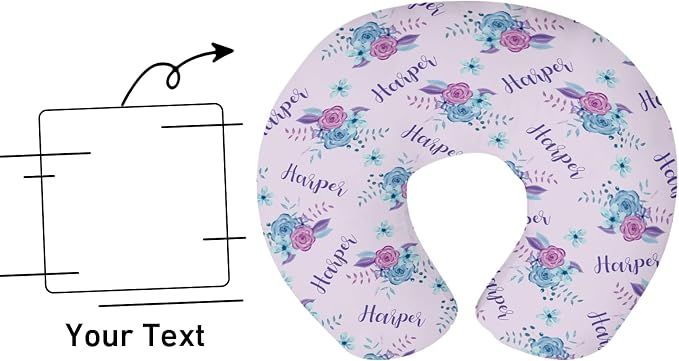 Dyoart Baby Nursing Pillow Cover,Personalized Name Soft Nursing Covers,Breastfeeding Pillow Slipcover for Bottle Feeding,Gifts for Toddler Infant(23"x19"x5.5")(one Size)