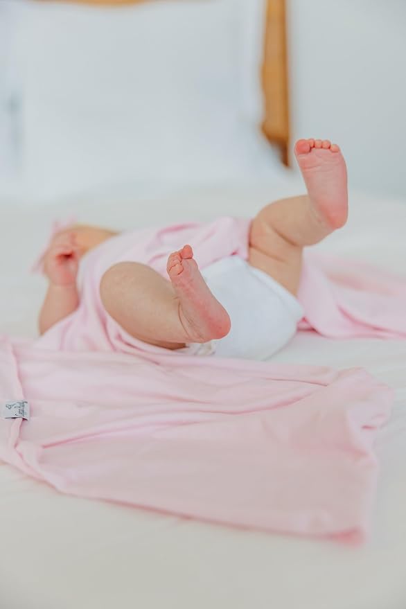 Copper Pearl Swaddle Blankets for Newborns | Soft Stretchy Receiving Blankets for Boys and Girls | Large 46 x 46 Inch Baby Blankets | Lightweight and Breathable Swaddles | Blossom