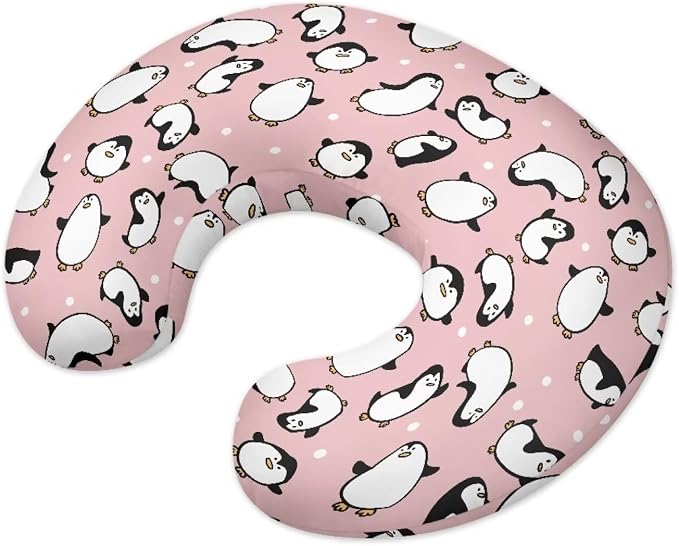 Penguin Breastfeeding Pillow Detachable Newborn Original Breastfeeding Slipcover Case Lightweight Head Support Protector Cushion Essential with Hidden Zipper Easy to Use
