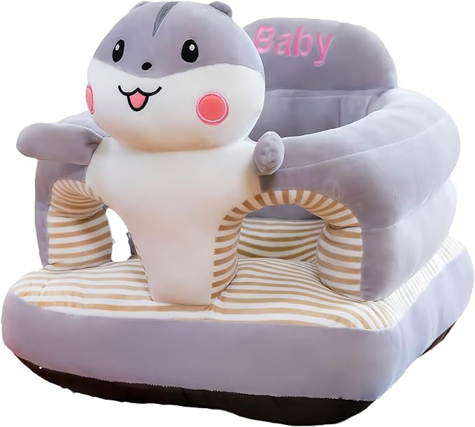 Baby Support Seat, Cute Baby Sofa Chair for Sitting Up, Comfy Plush Infant Seats (Hamster,W17.5 x H17.5)