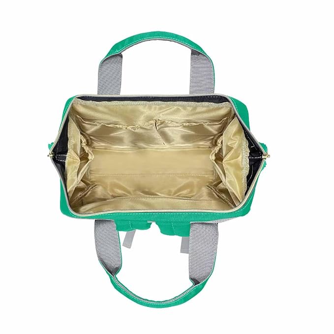 InterestPrint Custom Name Backpack, Personalized Green Funny Font Nappy Bags Customized Diapering Bag Backpack Casual Daypack Travel Shoulder Bag for Hiking Camping Work