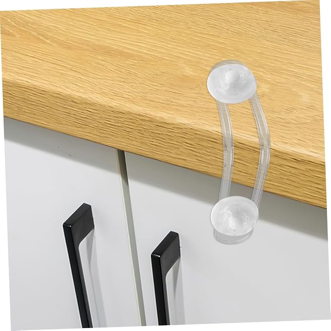2pcs Boy Girl Safety Lock Transparent Anti-pinch Cabinet Latches for Childproofing Cupboards Drawers and Fridges Easy to Install for Boy Girl and Toddlers