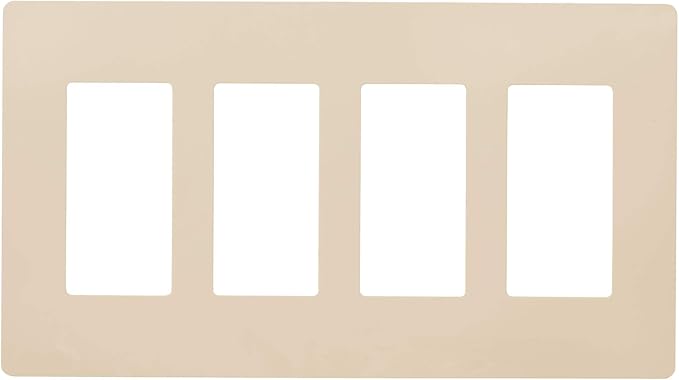 Faith Electric 4-Gang Decorator Screwless Wall Plate Child Safe Outlet Covers, 4.68"H x 8.4" L, Fits GFCI, USB Receptacles, Dimmers, and Lighting Controls, ETL Listed, Ivory