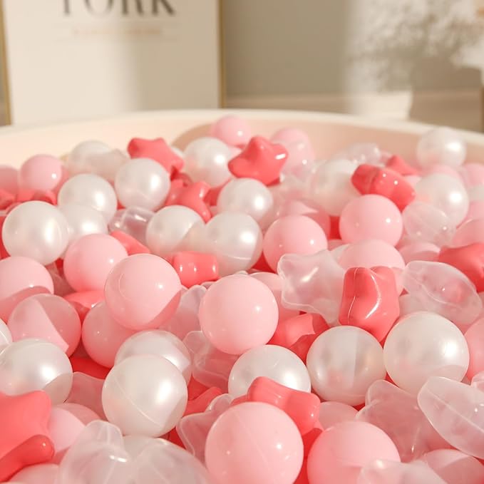 TRENDPLAY Star Ball Pit Balls 50 100 200 500 for Toddlers - Ball Pit Ball Shapes for Boys Girls Fun, Birthday Party, Christmas Decoration