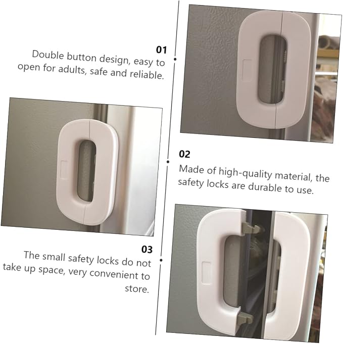 ibasenice Multipurpose Safety Locks Pinch Lock for Refrigerator Freezer and Cabinets Childproof Keys Grey