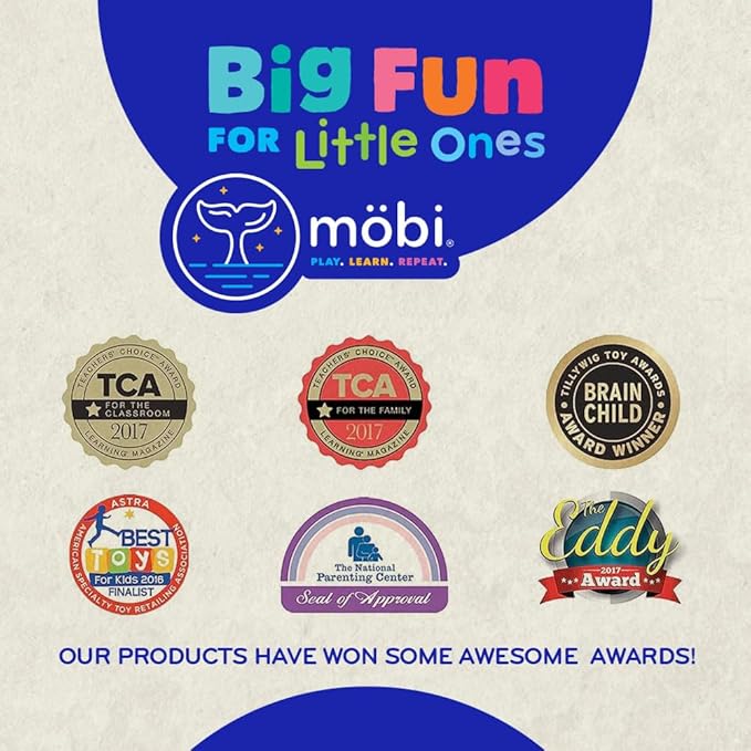 Mobi Woblii Sensory Ball - Sensory Activities for Toddlers and Kids, BPA-Free and Food Grade Silicone Teething Toy, Montessori Learning Games - for 3 Month Old and Up