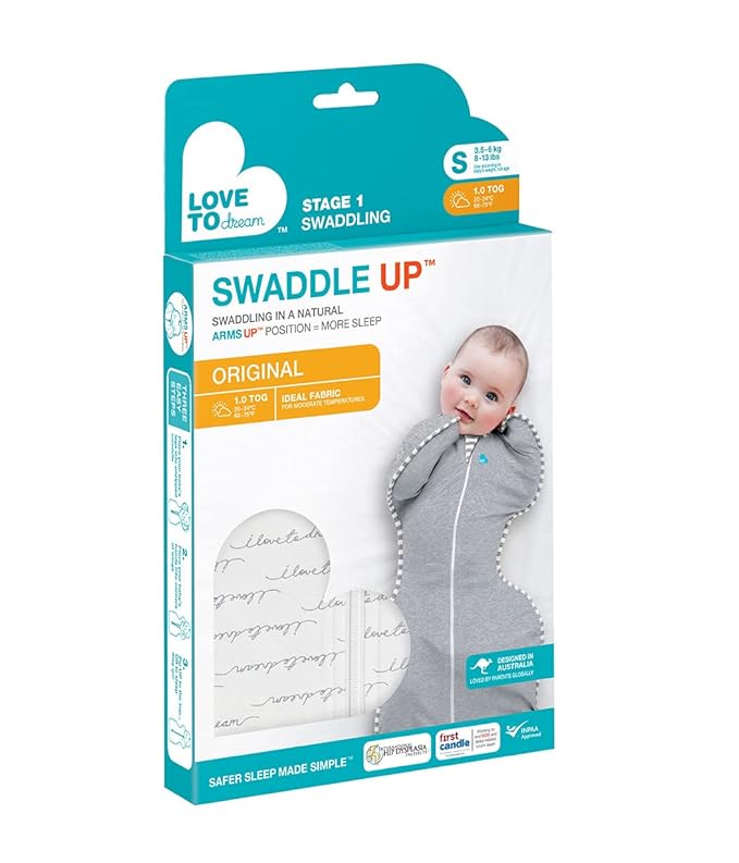 Love to Dream Swaddle UP, Baby Sleep Sack, Self-Soothing Swaddles for Newborns, Get Longer Sleep, Snug Fit Helps Calm Startle Reflex, New Born Essentials for Baby, 1.0 TOG, Medium 13-19 lbs, Dreamer