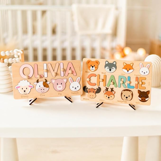 Montessori Animal Busy Board, Wooden Sensory Activity Board for Toddlers, Fine Motor Skills Learning Toy, Travel Busy Toy for 1 2 3 Year Old Boys and Girls, Educational Gift