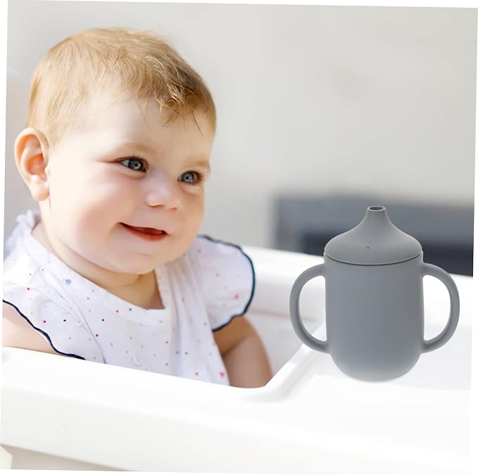 Silicone Sippy Cup for Durable Drop Straw Cup for Comfortable Grip Training Cup for Cold Hot Drinks for Independent Drinking Deep