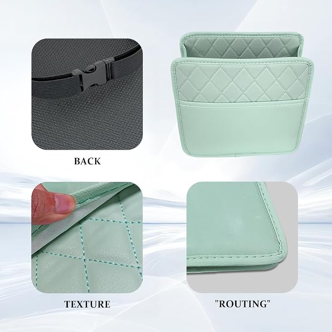 Car Seat Back Organizer, Car Organizers and Storage, PU Leather Vehicle Backseat Hanging Pocket, Automotive Accessories Multi-Pocket Storage Box Organizer Fit for Most Cars (Green, Style 1)