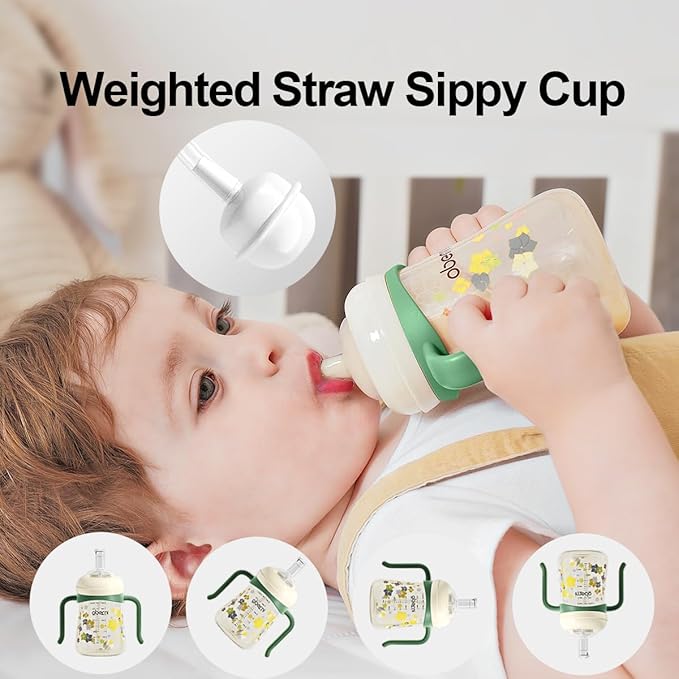 Oberni Baby Sippy Cup 240ml/8oz, Toddler Water Drinking Bottle with Non-Spill Valved Spout for 6+ Months, Orange/1Pack