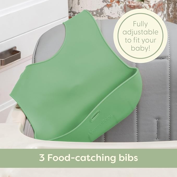 UpwardBaby Led Weaning Supplies - Suction Plates for Baby - Spoons Self Feeding 6 months Bowls Silicone Plates Bowls Self Eating - Toddler/Infant First Stage BLW Utensils 6-12 Months