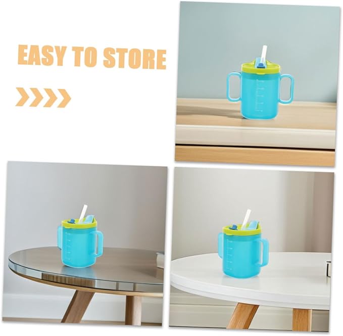 Holibanna 2pcs Training Cup Safe Drinking Cup with Straw Double Handle Design for Elderly Convenient Capacity for Home and Travel