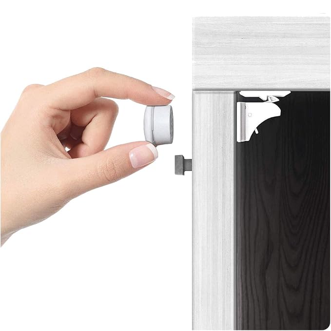 Magnetic Cabinet Locks - Child Safety Locks | Baby Proofing Cabinets System (8 Locks + 2 Key)