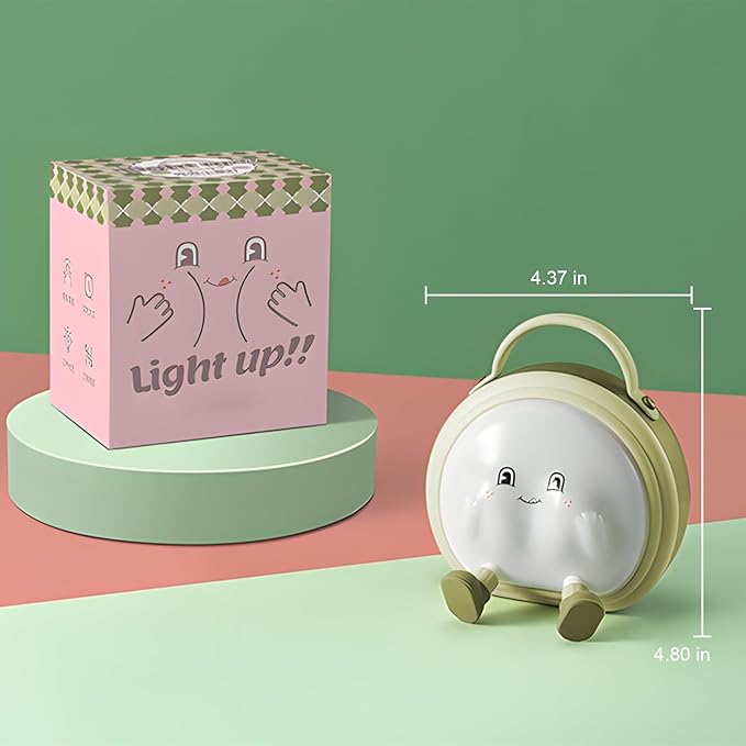 Night Light for Kids,Portable Touch Cordless Table & Bedside Lamp for Baby Nursery/Breastfeeding/Bedroom, 3 Levels Brightness+Silicone+Rechargeable, Cute Gifts for Girls/Baby/Toddler (Green)