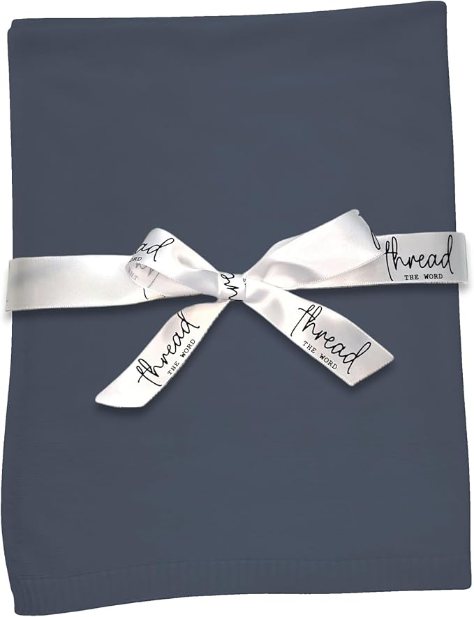 The Classic Blanket - 100% Organic Cotton Baby Blanket, American Made, 30x40in - Bassinet, Crib, Stroller - Gift Registry Baby Shower for Newborns and Kids (Steel)