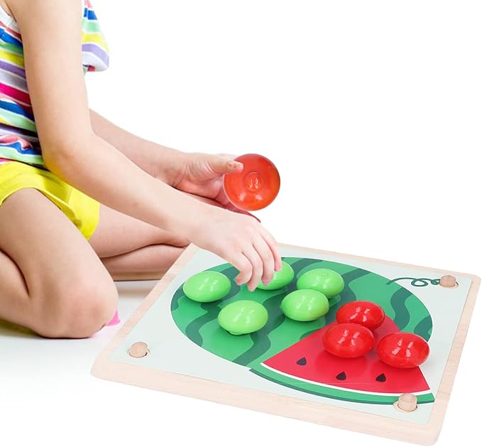 DAREBUDA Colorful Button Art Toy, Mosaic Pegboard Mushroom Nail Puzzle for Kids, Educational Color Matching Activity Board with Smooth Edges for Toddlers and Preschoolers
