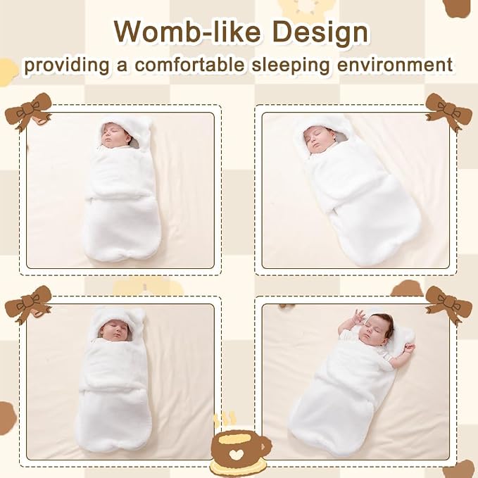 AiWMGL Baby Winter Fleece Swaddle Blanket Boys Girls Warm Soft Plush Sleeping Sacks Adjustable 0-3 Months Newborn Swaddling Wrap