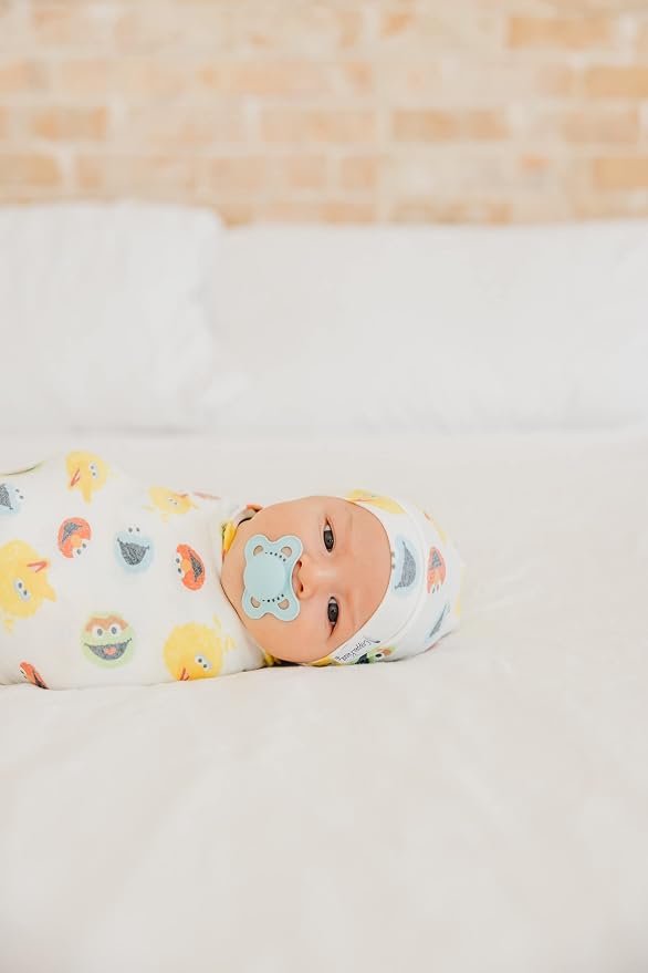Copper Pearl Swaddle Blankets for Newborns | Soft Stretchy Receiving Blankets for Boys and Girls | Large 46 x 46 Inch Baby Blankets | Lightweight and Breathable Swaddles |Sesame Scribbles