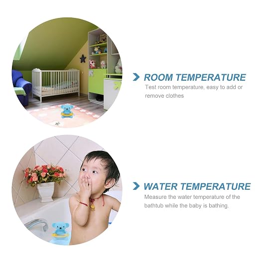 Bath Thermometer Cute Bear Shape Water Temperature Monitor for Safety in Bathtub, Sky-Blue Bathing Accessory for Newborns