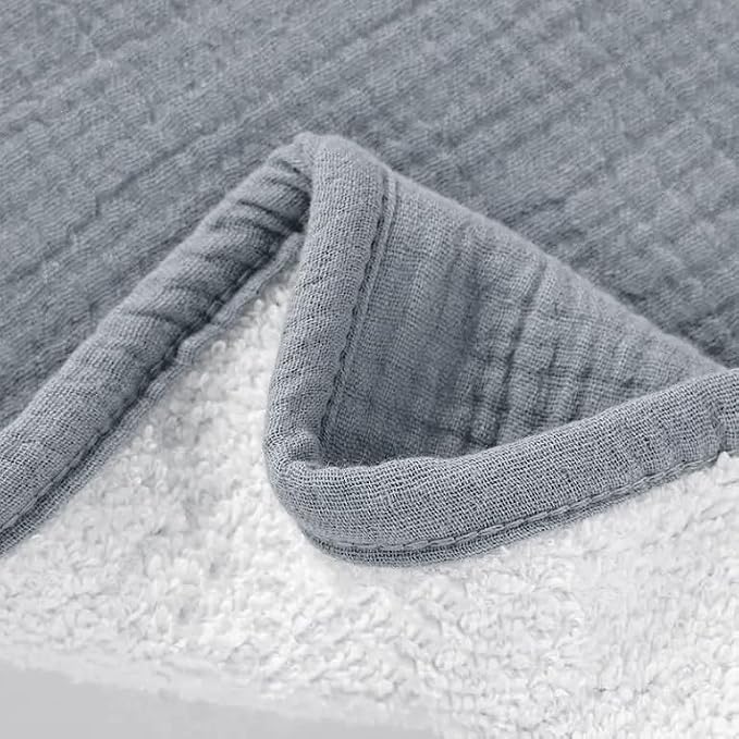 Aiden's Corner 100% Organic Muslin Cotton | Mix Use Baby Super Absorbent Infant Burp Cloth | Terry Cotton Towel | Washcloth for Newborns (Single White)
