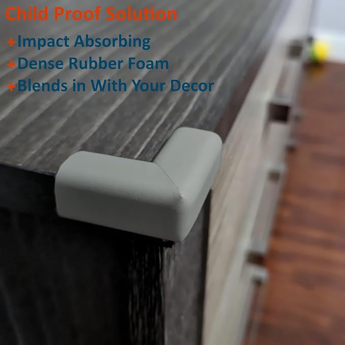 Furniture Corner Protector Strip,Furniture Safety Bumper Guards Baby Proofing Rubber Strip Cushion Child Proofing Foam for Glass Table Fireplace (Grey)