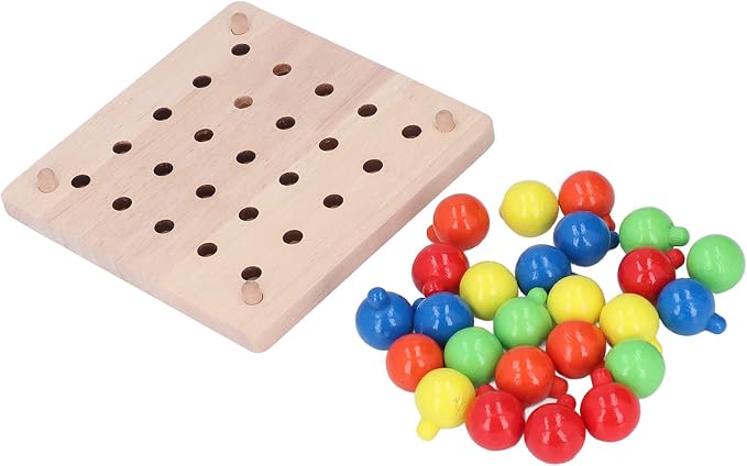 DAREBUDA Colorful Button Art Toy, Mosaic Pegboard Mushroom Nail Puzzle for Kids, Educational Color Matching Activity Board with Smooth Edges for Toddlers and Preschoolers