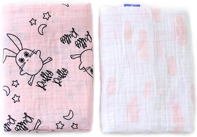 Milk&Moo Müslin Örtü 2'li Set Çançin 110 cm x 110 cm