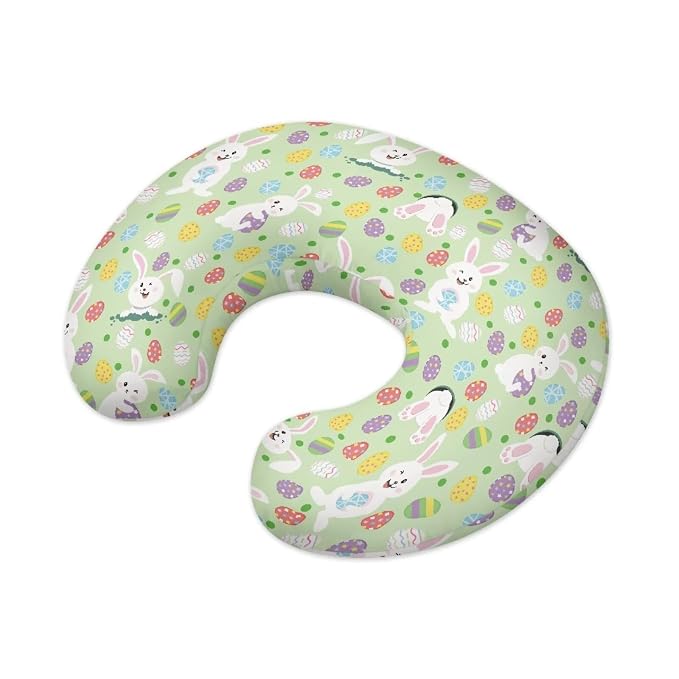 Baby Nursing Pillow Cover Kawaii Rabbit Pillow Case for Infant Snug Nursing Covers Breathable Removable Breastfeeding Pillow Slipcover Neutral Pillow Protectors Turkey Egg Print Easter Gift
