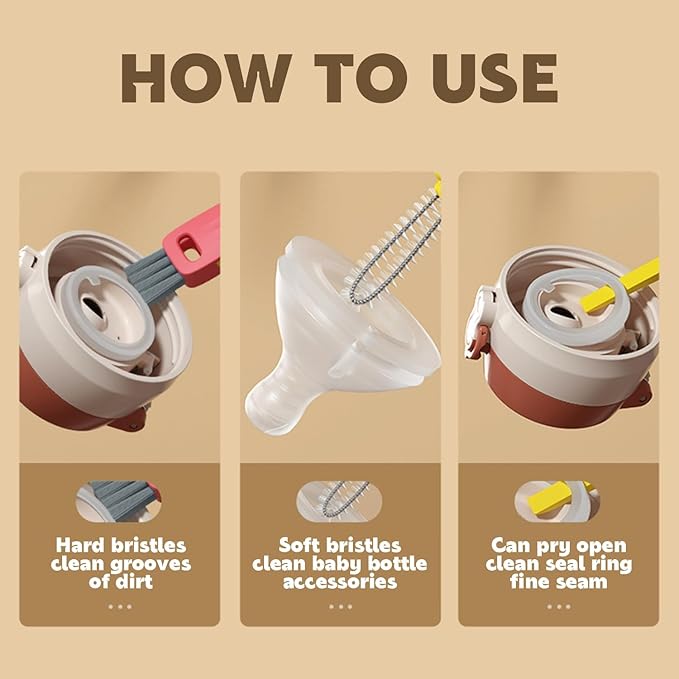 3 in 1 Cup Lid Cleaning Brush, Multifunctional Cleaning Brush Portable Cup Lid Cleaner for Bottle Gap Tight Spaces Cup, Portable Cup Lid Cleaner, 1 Pcs Green