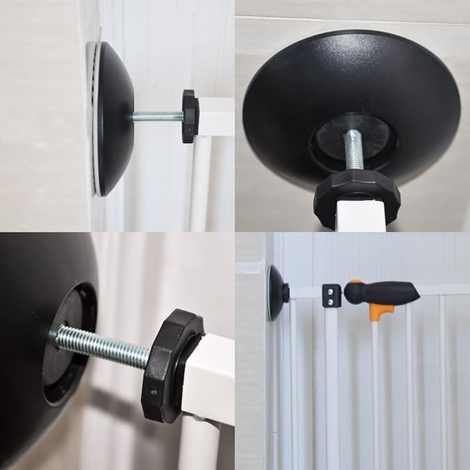 Vmaisi Baby Gate Wall Protector - Protect Walls from Pressure Mounted Pet Dog Gates, 4 Pack Black