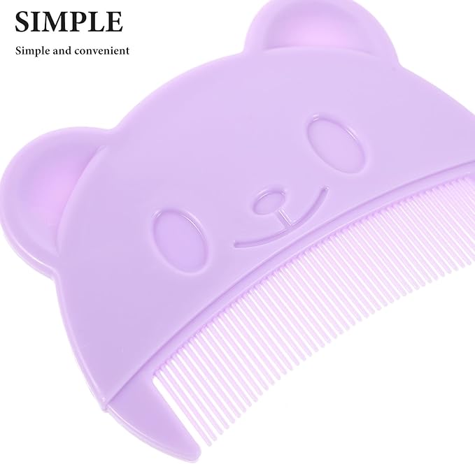Toyvian Bear Shaped Baby Hair Comb Set - Infant Scalp Brush for Newborn Cradle Cap and Dandruff Removal Gentle Hair Care Comb for Boys and Girls Compact Baby Grooming Tool for Home and Travel
