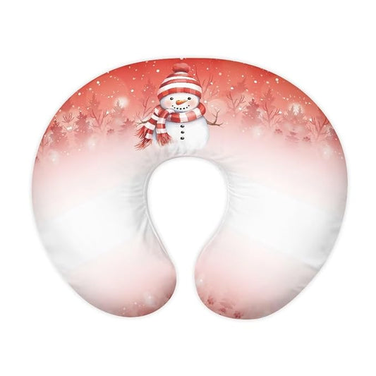Christmas Snowmen Breast Feeding Pillow Support Cover Durable Comfortable Bottle Feeding Pillowcase with Hidden Zipper for Boys and Girls Gifts